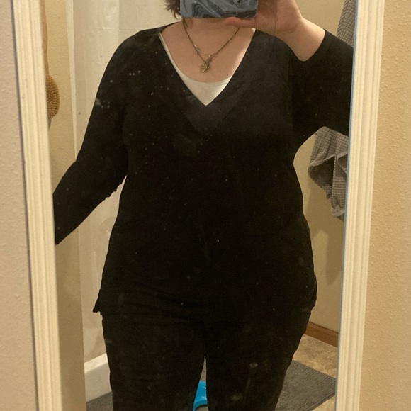 Eloquii Elements black v-neck with 3/4 length sleeves - 14/16 - Picture 8 of 8